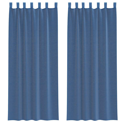 voile-gardiner med løkker 2 stk. 140x260 cm kongeblå