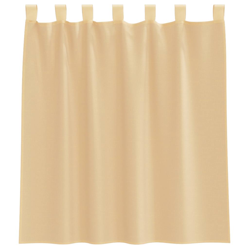 voile-gardiner med løkker 2 stk. 140x140 cm sandfarvet