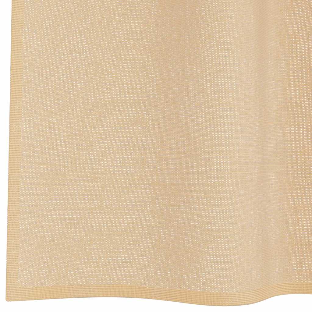 voile-gardiner med løkker 2 stk. 140x140 cm sandfarvet