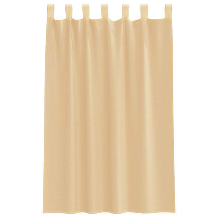voile-gardiner med løkker 2 stk. 140x175 cm sandfarvet