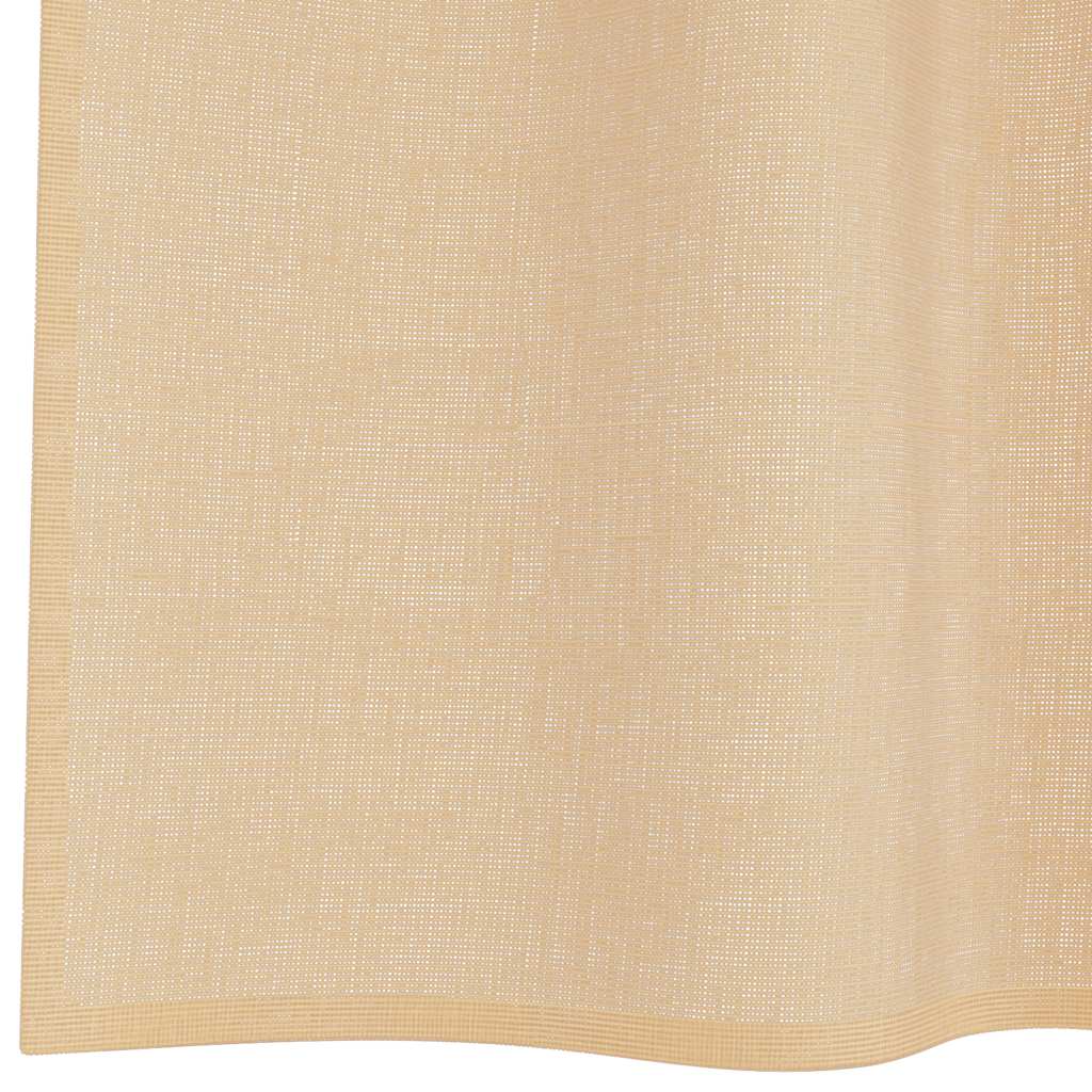 voile-gardiner med løkker 2 stk. 140x225 cm sandfarvet