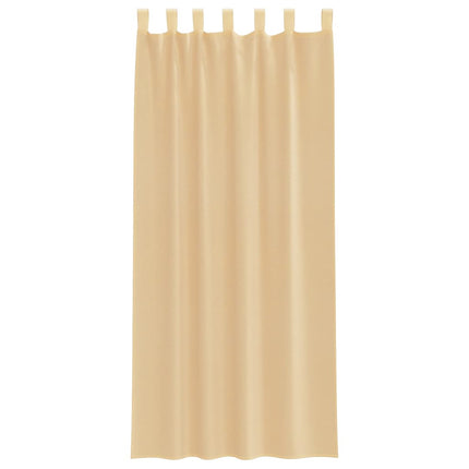 voile-gardiner med løkker 2 stk. 140x245 cm sandfarvet