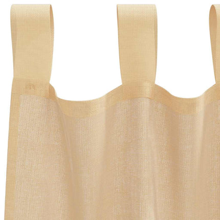voile-gardiner med løkker 2 stk. 140x245 cm sandfarvet