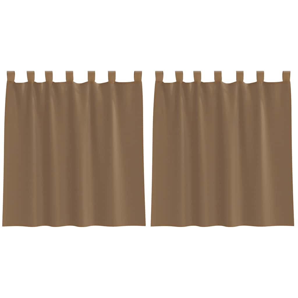 voile-gardiner med løkker 2 stk. 140x140 cm lysebrun