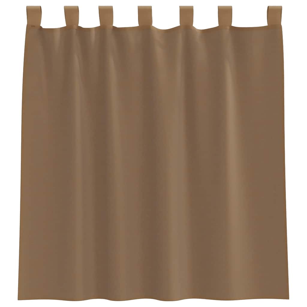 voile-gardiner med løkker 2 stk. 140x140 cm lysebrun