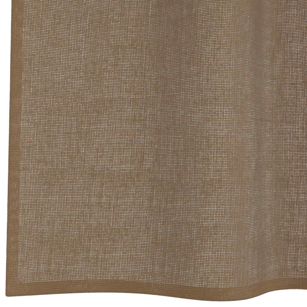 voile-gardiner med løkker 2 stk. 140x140 cm lysebrun