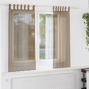 voile-gardiner med løkker 2 stk. 140x140 cm lysebrun