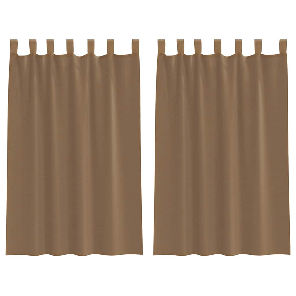 voile-gardiner med løkker 2 stk. 140x175 cm lysebrun