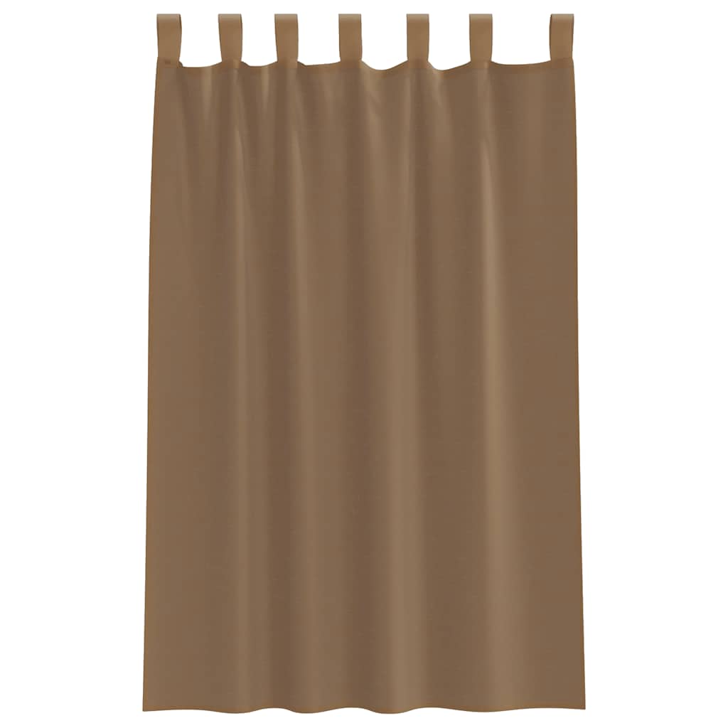 voile-gardiner med løkker 2 stk. 140x175 cm lysebrun
