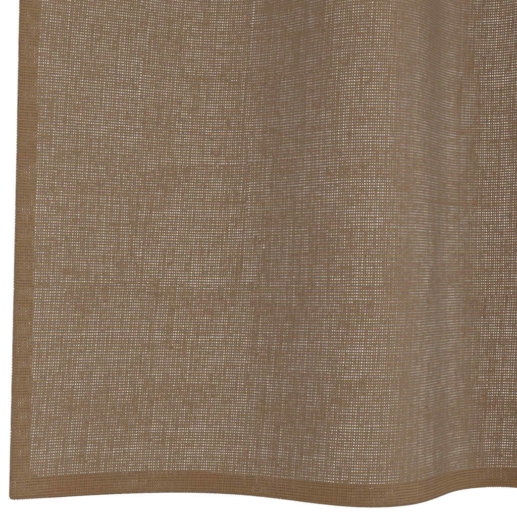 voile-gardiner med løkker 2 stk. 140x175 cm lysebrun
