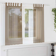 voile-gardiner med løkker 2 stk. 140x175 cm lysebrun