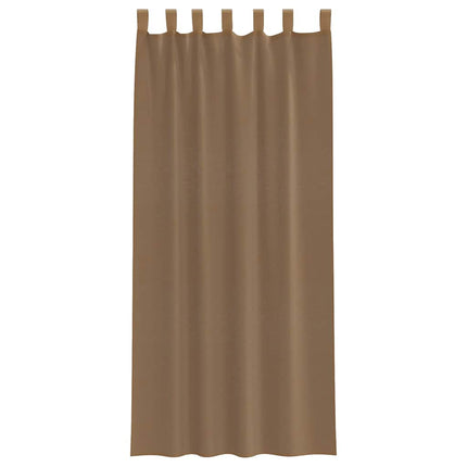 voile-gardiner med løkker 2 stk. 140x245 cm lysebrun