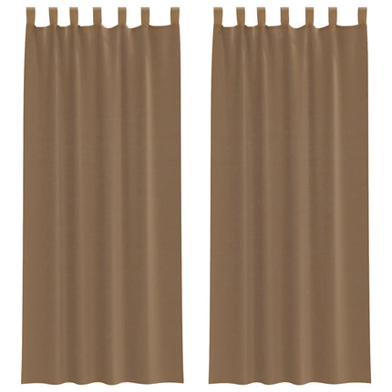voile-gardiner med løkker 2 stk. 140x260 cm lysebrun