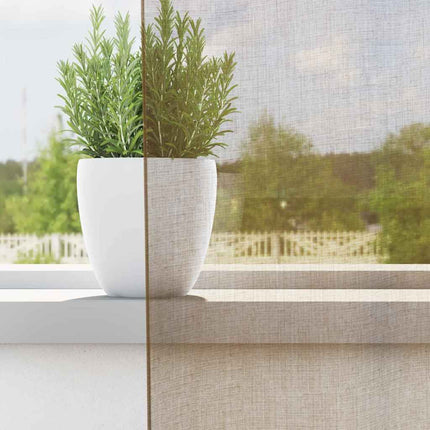 voile-gardiner med løkker 2 stk. 140x260 cm lysebrun