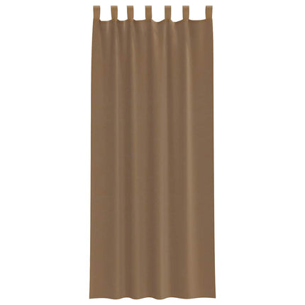 voile-gardiner med løkker 2 stk. 140x260 cm lysebrun