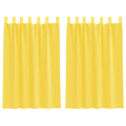 voile-gardiner med løkker 2 stk. 140x175 cm gul