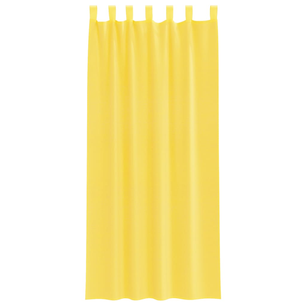 voile-gardiner med løkker 2 stk. 140x225 cm gul