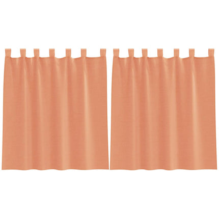 voile-gardiner med løkker 2 stk. 140x140 cm terrakottafarvet