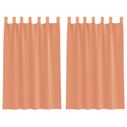 voile-gardiner med løkker 2 stk. 140x175 cm terrakottafarvet