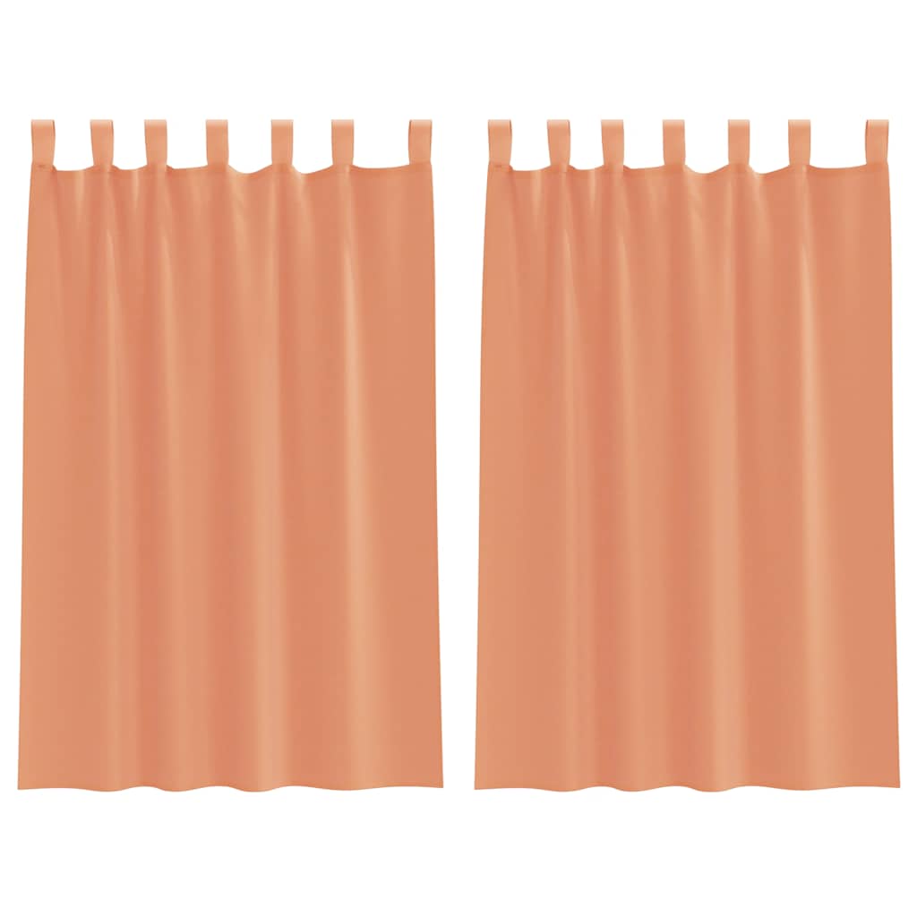 voile-gardiner med løkker 2 stk. 140x175 cm terrakottafarvet