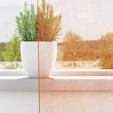 voile-gardiner med løkker 2 stk. 140x175 cm terrakottafarvet