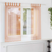 voile-gardiner med løkker 2 stk. 140x175 cm terrakottafarvet