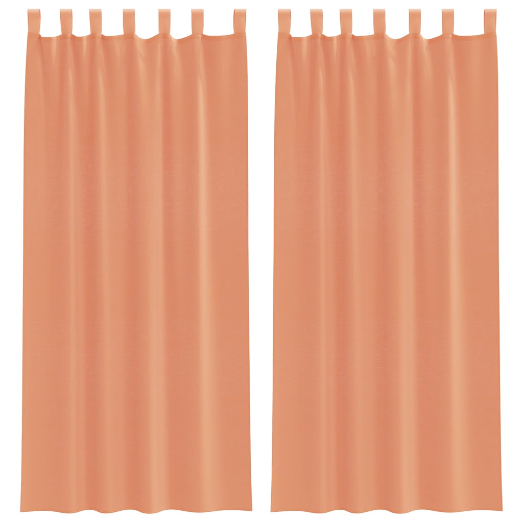 voile-gardiner med løkker 2 stk. 140x225 cm terrakottafarvet