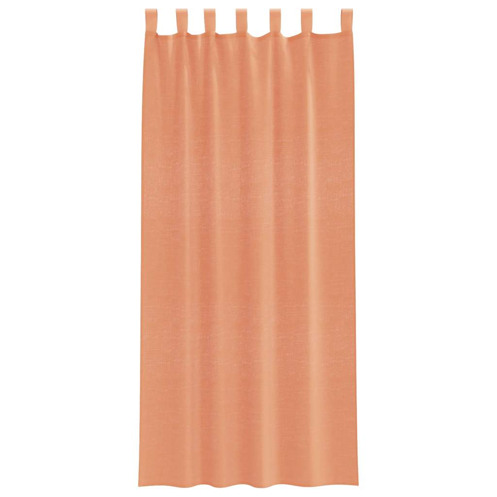voile-gardiner med løkker 2 stk. 140x225 cm terrakottafarvet