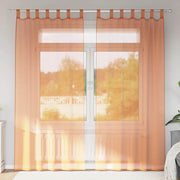 voile-gardiner med løkker 2 stk. 140x225 cm terrakottafarvet