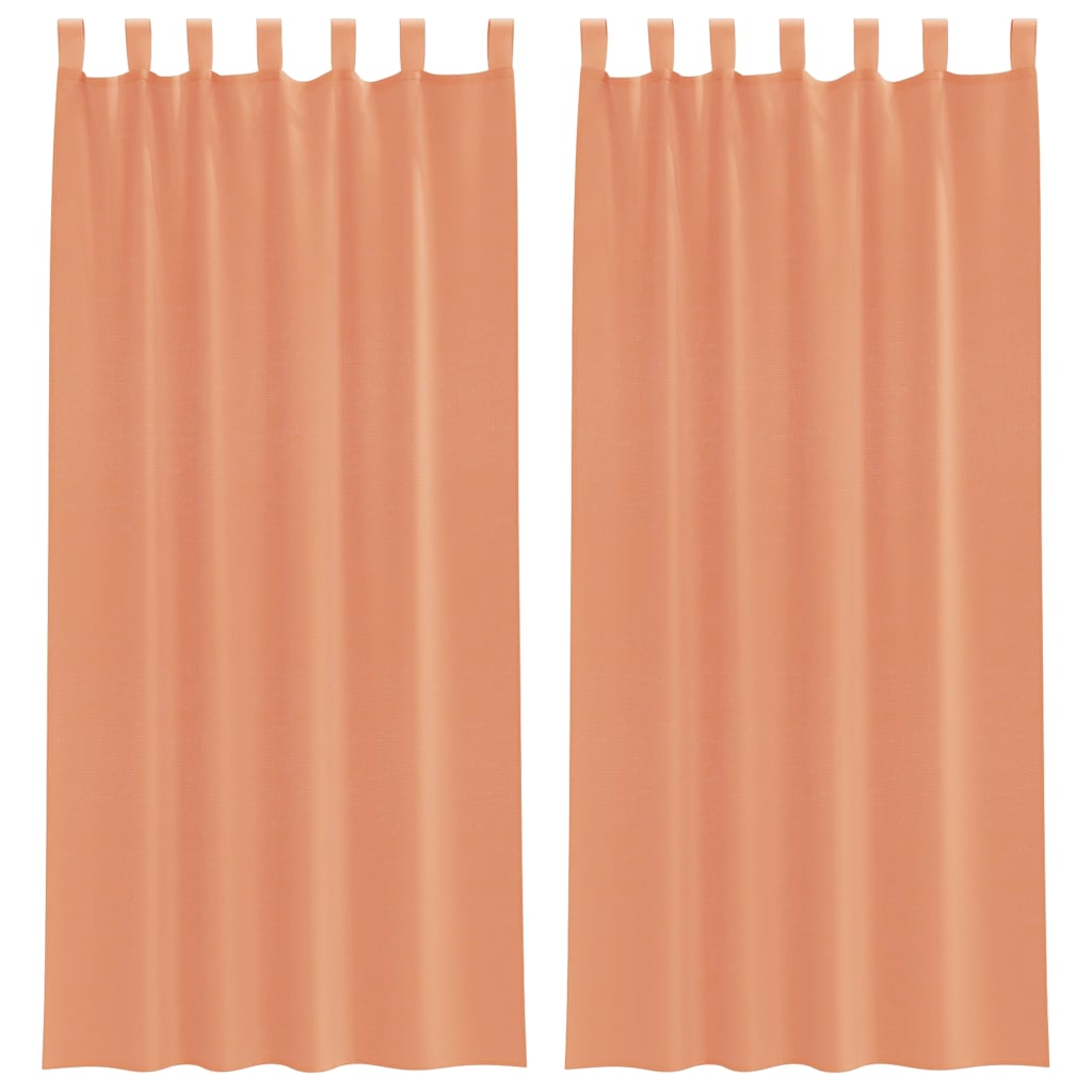 voile-gardiner med løkker 2 stk. 140x245 cm terrakottafarvet