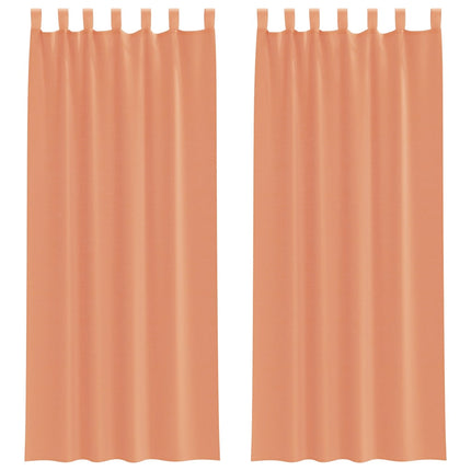 voile-gardiner med løkker 2 stk. 140x260 cm terrakottafarvet
