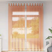 voile-gardiner med løkker 2 stk. 140x260 cm terrakottafarvet