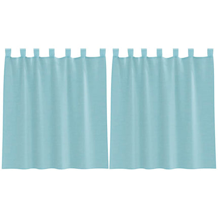 voile-gardiner med løkker 2 stk. 140x140 cm turkis