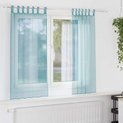 voile-gardiner med løkker 2 stk. 140x175 cm turkis