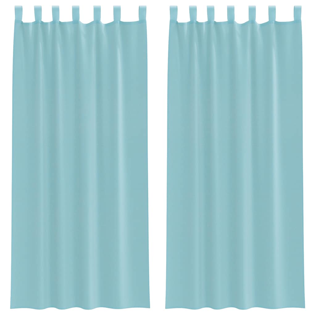 voile-gardiner med løkker 2 stk. 140x245 cm turkis