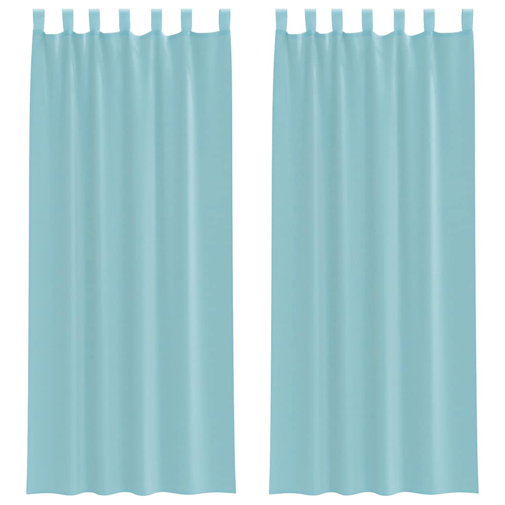 voile-gardiner med løkker 2 stk. 140x260 cm turkis