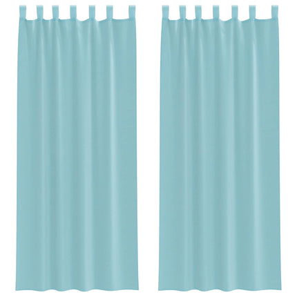voile-gardiner med løkker 2 stk. 140x260 cm turkis
