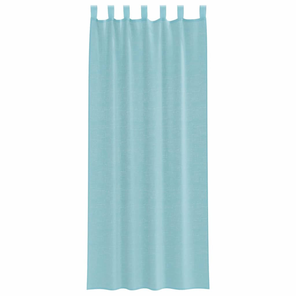 voile-gardiner med løkker 2 stk. 140x260 cm turkis