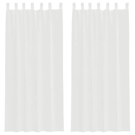 voile-gardiner med løkker 2 stk. 140x225 cm hvid