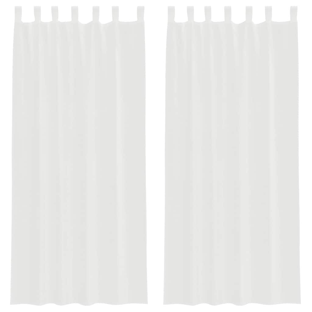 voile-gardiner med løkker 2 stk. 140x225 cm hvid