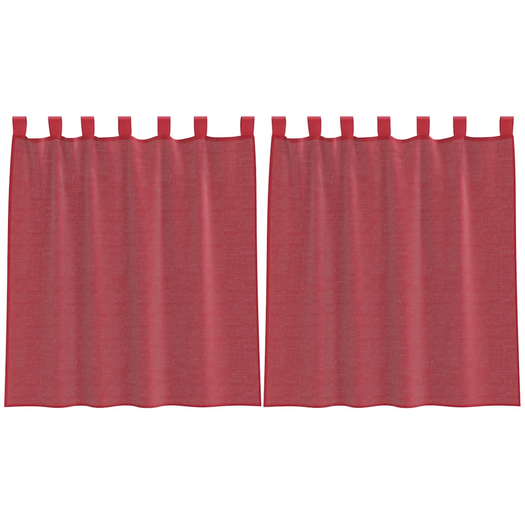 voile-gardiner med løkker 2 stk. 140x140 cm vinrød