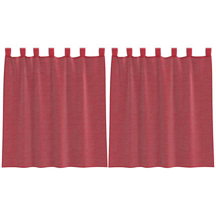 voile-gardiner med løkker 2 stk. 140x140 cm vinrød
