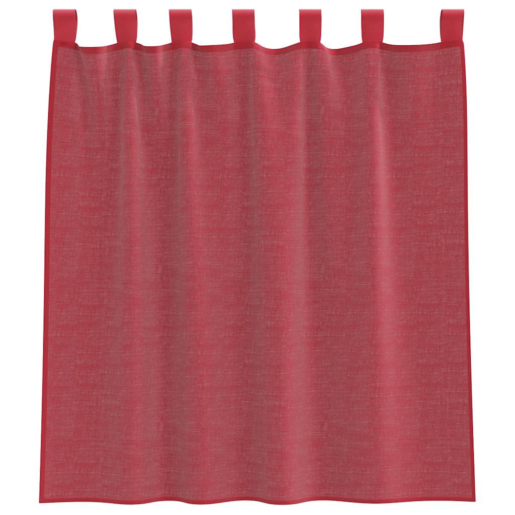 voile-gardiner med løkker 2 stk. 140x140 cm vinrød