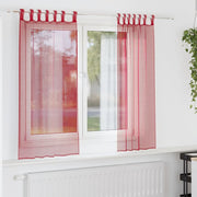 voile-gardiner med løkker 2 stk. 140x140 cm vinrød