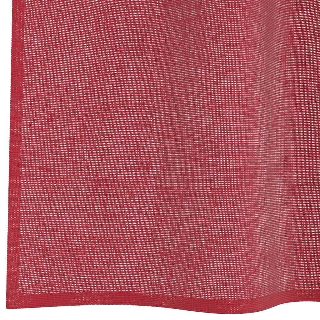 voile-gardiner med løkker 2 stk. 140x225 cm vinrød