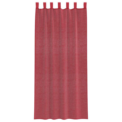 voile-gardiner med løkker 2 stk. 140x245 cm vinrød