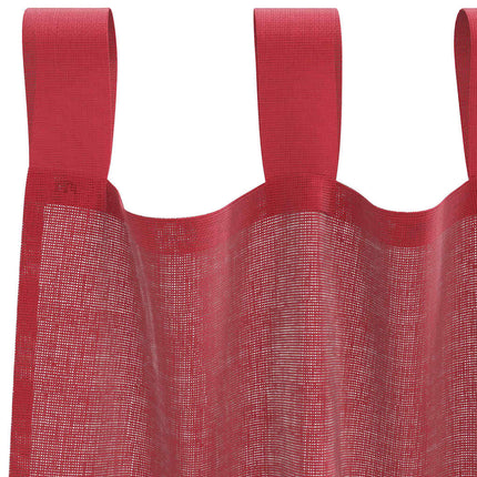 voile-gardiner med løkker 2 stk. 140x245 cm vinrød