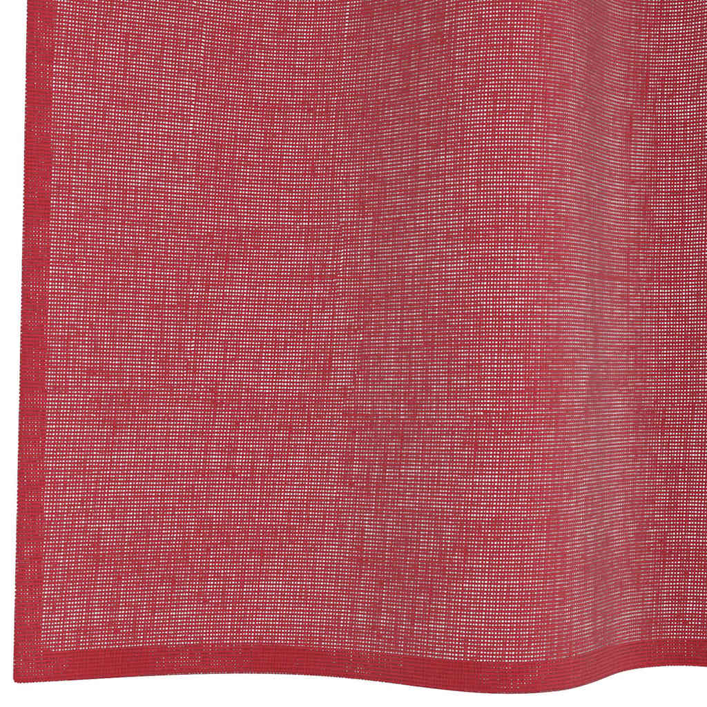 voile-gardiner med løkker 2 stk. 140x245 cm vinrød