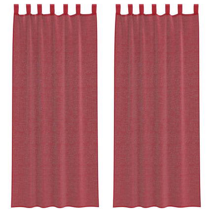 voile-gardiner med løkker 2 stk. 140x260 cm vinrød
