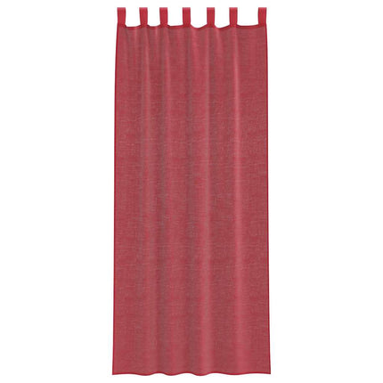 voile-gardiner med løkker 2 stk. 140x260 cm vinrød